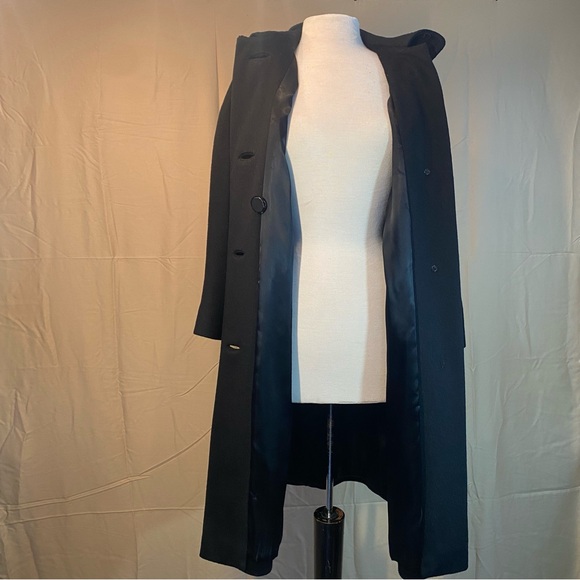 Vintage Black Button Down Round Collar Coat - Picture 10 of 12